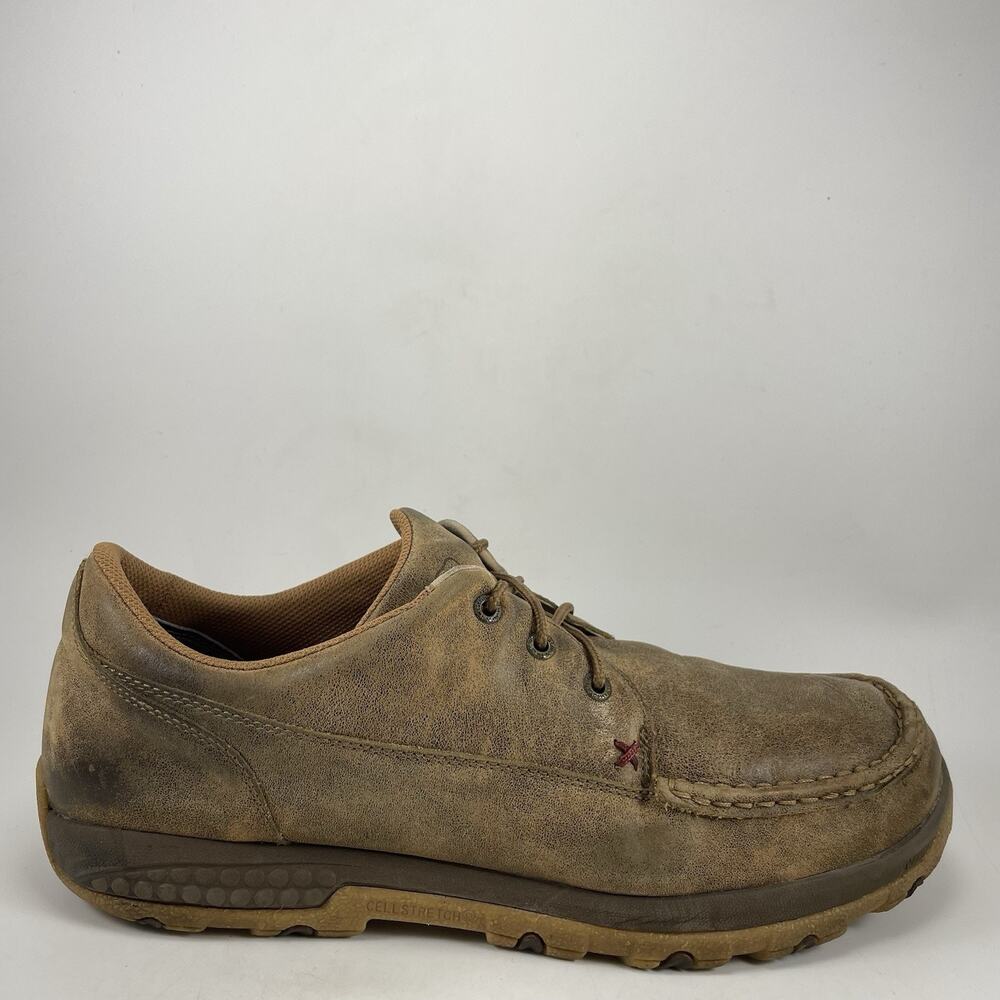 Twisted X Driving Moc Shoes Mens Size 13 M Brown Leather Lace Up Moc Toe Casual